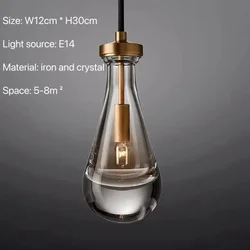 Modern Glass Water Droplet Pendant Lights for Bedroom Bedside Bathroom Hanging Lamp Ceiling Chandeliers Decoration Lighting Led