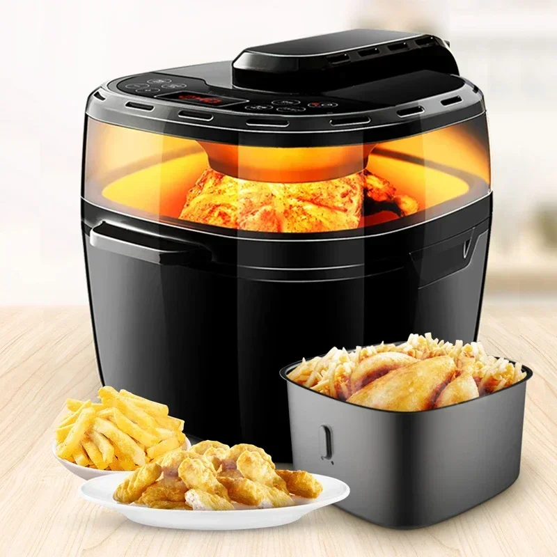가정용 220v HD15 10L 220V/1200W 전기 에어 프라이어 360 °   치킨 윙 피자 베이킹 머신 LED 터치 스크린 프라이어 스마트 스모크