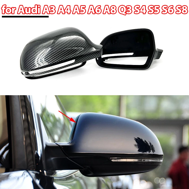 

Крышка заднего вида для Audi A4 S4 B8 8K A5 S5 B8 8K, A6, S6 4F, C6, A8, S8, D3, P3, SQ3, A3, 8P, углеродное волокно, зеркальная, черного цвета
