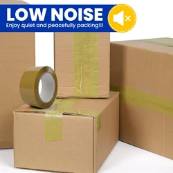 Low Noise Brown Packing Tape 72 Yards Extra Length, Secure Sticky Brown Tape for Moving, Shipping, Sealing
