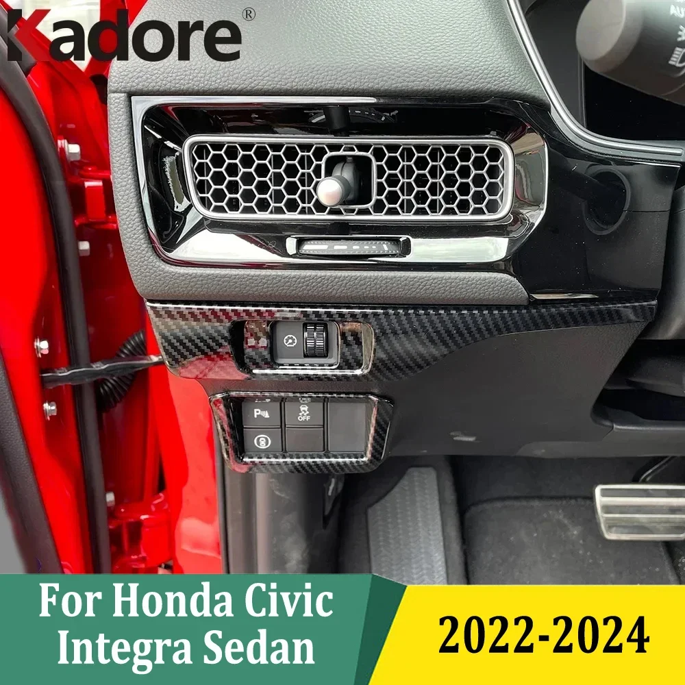 

Для Honda Civic Integra Sedan 2022 2023 2024, кнопка включения фар, накладка, наклейки, аксессуары для стайлинга автомобилей (LHD)