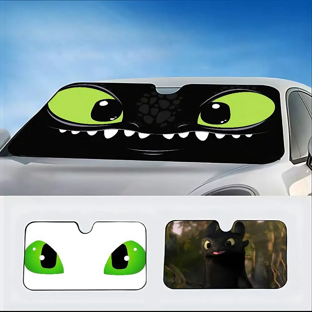 Cartoon EYE Toothless Windshield Sunshade Car Window Windscreen Cover Sun Shade Auto Sun Visor Car-covers Car Solar Protection - view 5