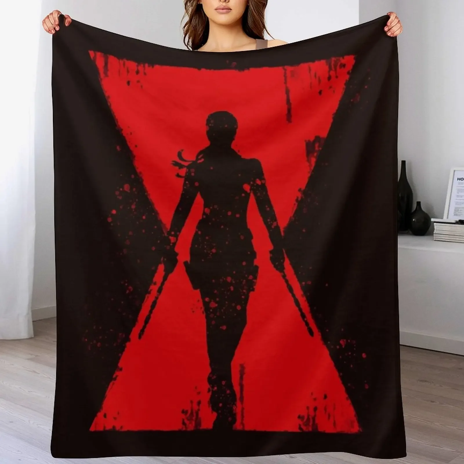 

Natasha Black Widow Emblem Poster Throw Blanket Tourist Hairys Blankets