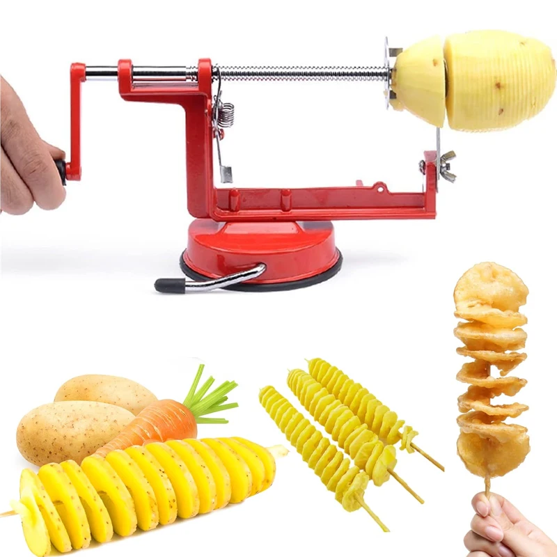 Twisted Potato Slicer Spiral Vegetable Slicer Manual French Fry Cutter for Potato Apple Carrot Multifuction Cooking Gadget