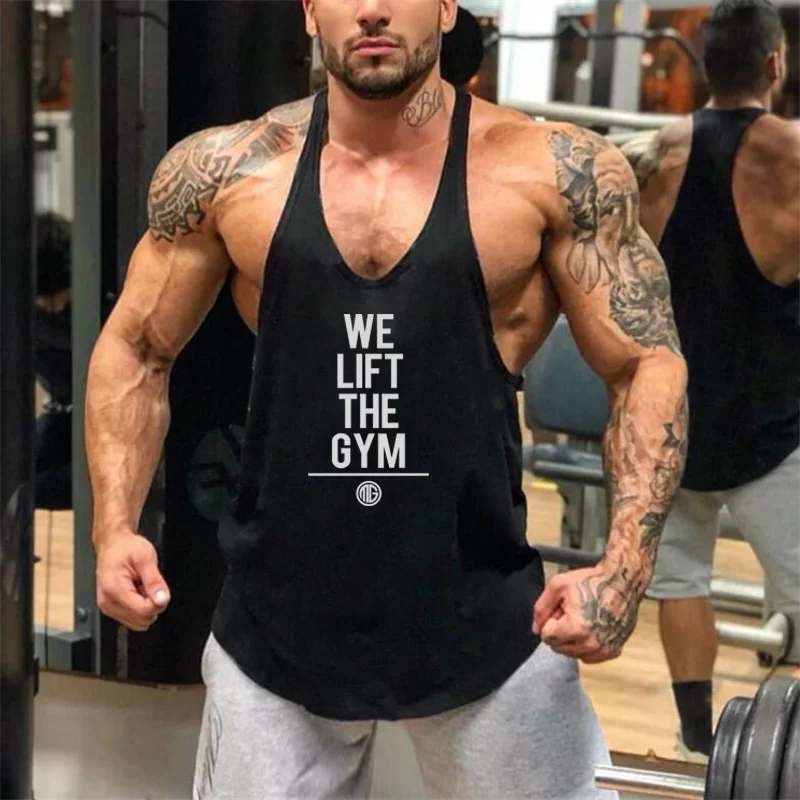 

Summer Cotton Breathable Sleeveless Y-back Tank Tops Mens Fitness Casual Sport Shirts Gym Bodybuilding Training Muscle Singlets