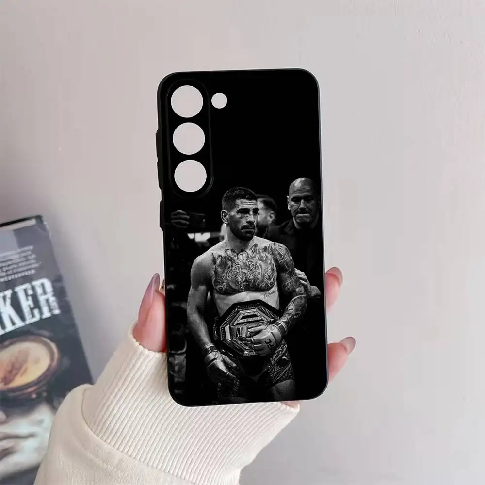 حافظة هاتف I-Ilia Fighting T-Topuria لهاتف سامسونج جالاكسي A73,72,51,53,52,71,22,5G,Note,J7,8,9 غطاء أسود ناعم