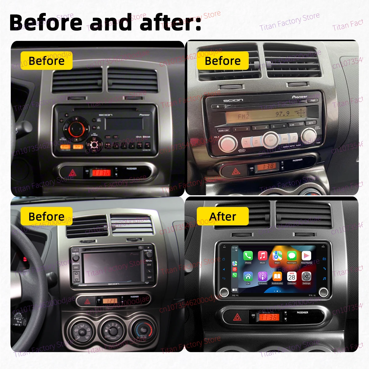 7 "شاشة أندرويد سيارة الوسائط المتعددة 2 الدين راديو ل Scion XD 2007-2017 اللاسلكية Carplay أندرويد السيارات رئيس وحدة ستيريو GPS BT WIFI