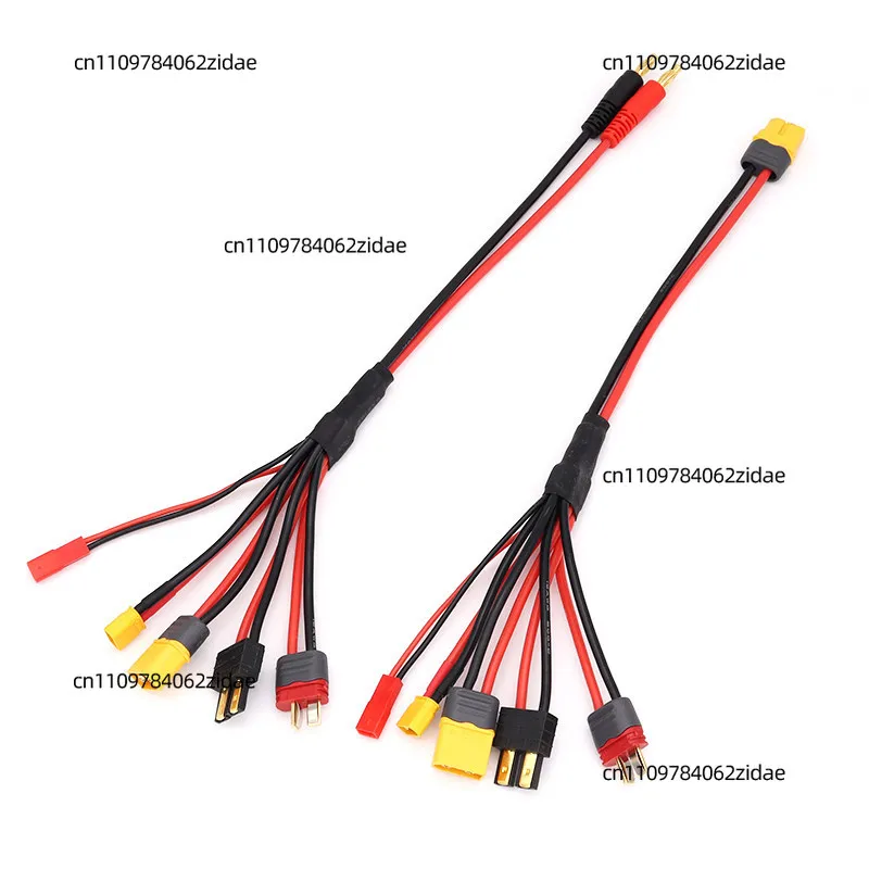 For 5 in 1 Charger Extension Cable 4.0mm Banana Plug To XT60 XT30 T Plug RC Lipo Battery Adapter Wire