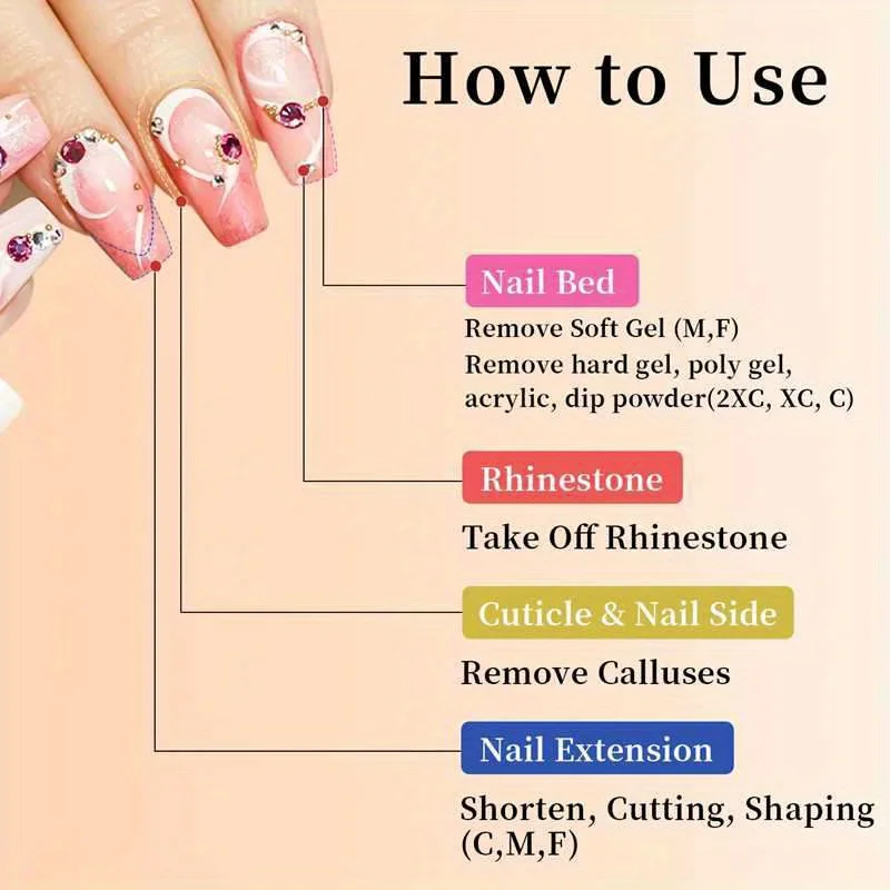 2PCS คาร์ไบด์ทังสเตนเจาะเล็บบิตหมุน Burr Milling เครื่องตัดเล็บ Bits เครื่องเจาะไฟฟ้าสําหรับเล็บมือเล็บเท้าเครื่องมือ