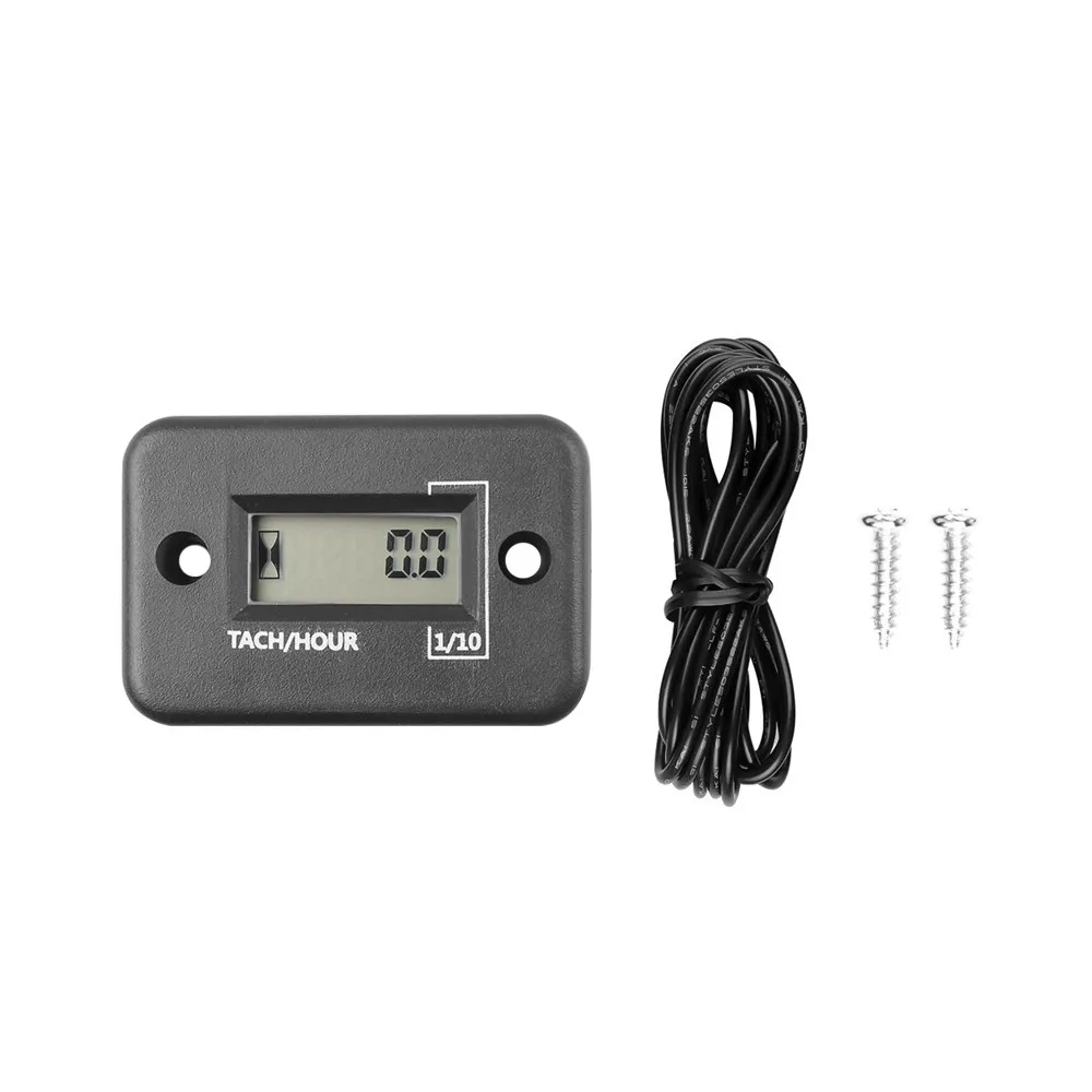 Digital Engine Tach Hour Meter Tachometer Gauge Engine RPM LCD Display For All 2 Or 4 stroke Gasoline Engine For Motorcycle SUV