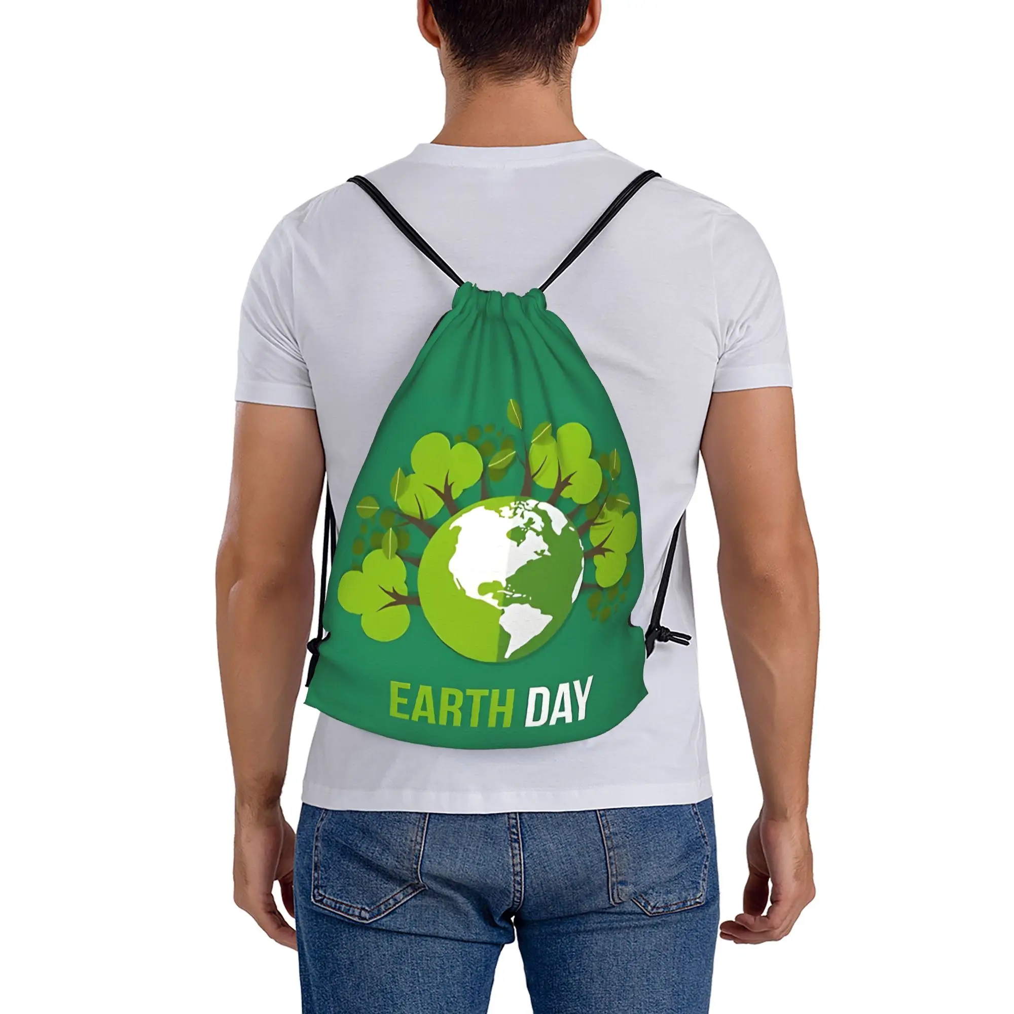 Earth Day 2  Drawstring Bags Travel Unisex Storage Organize Bundle Pocket Rope Bag