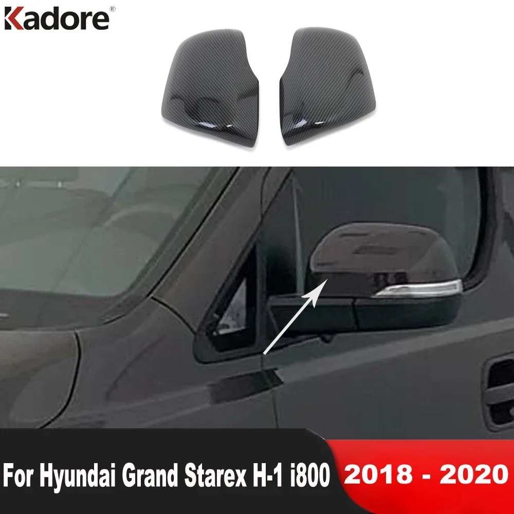 

Rearview Mirror Cover Trims For Hyundai Grand Starex H-1 i800 2018 2019 2020 Carbon Fiber Car Side Wing Mirrors Cap Accessories
