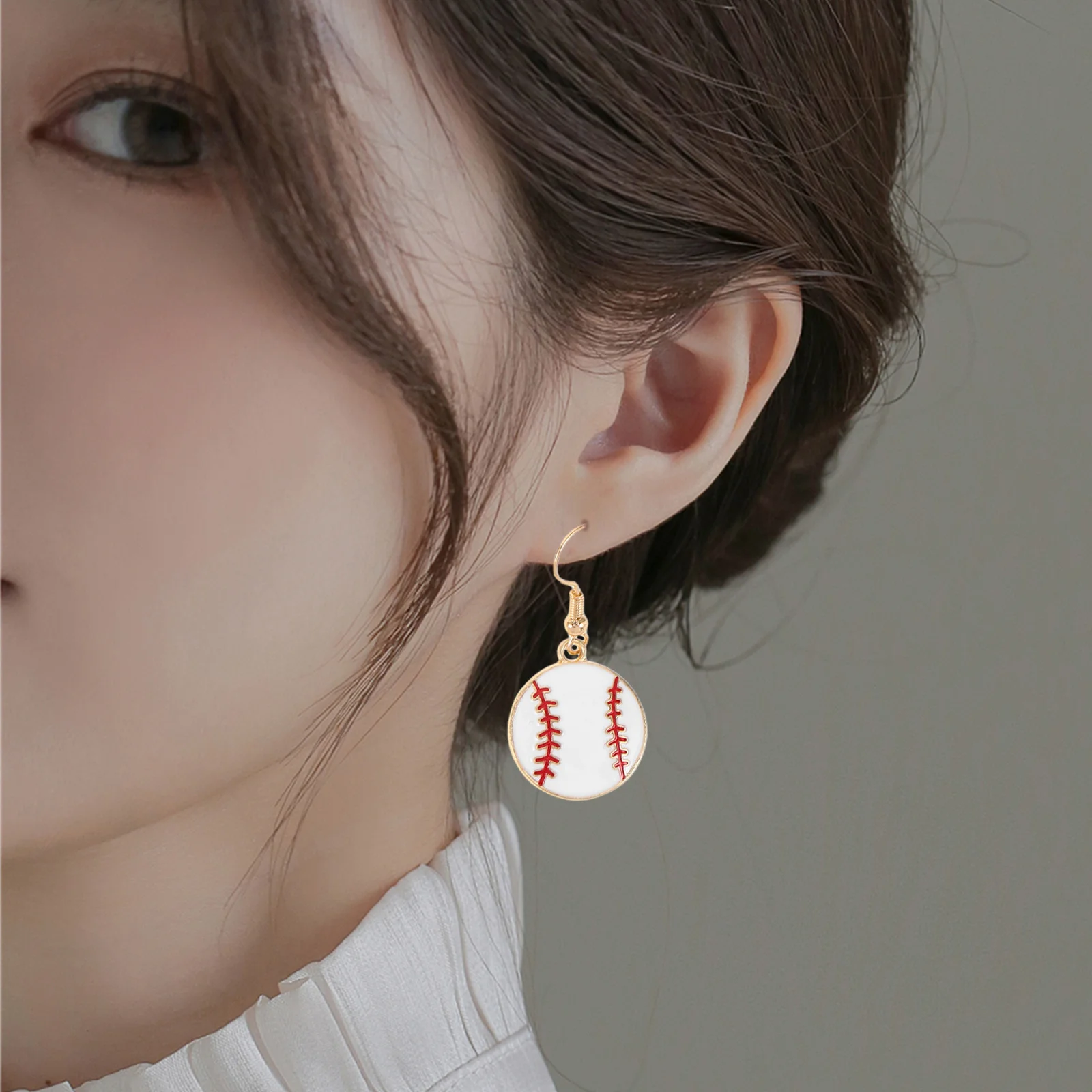 

Cartoon Baseball Earrings Asymmetrical Bat Lightweight Dangle Jewelry For Women Girls Kawaii Sports Fan