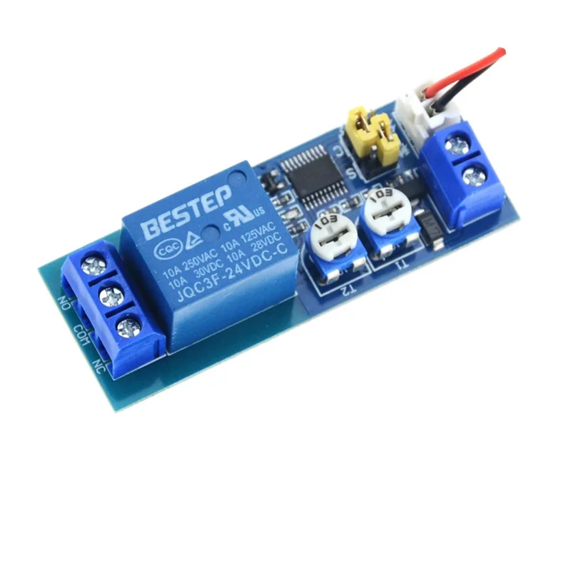 Módulo de relé ajustable/multifunción, ciclo infinito, retardo único, doble, 5V, 12V, 24V