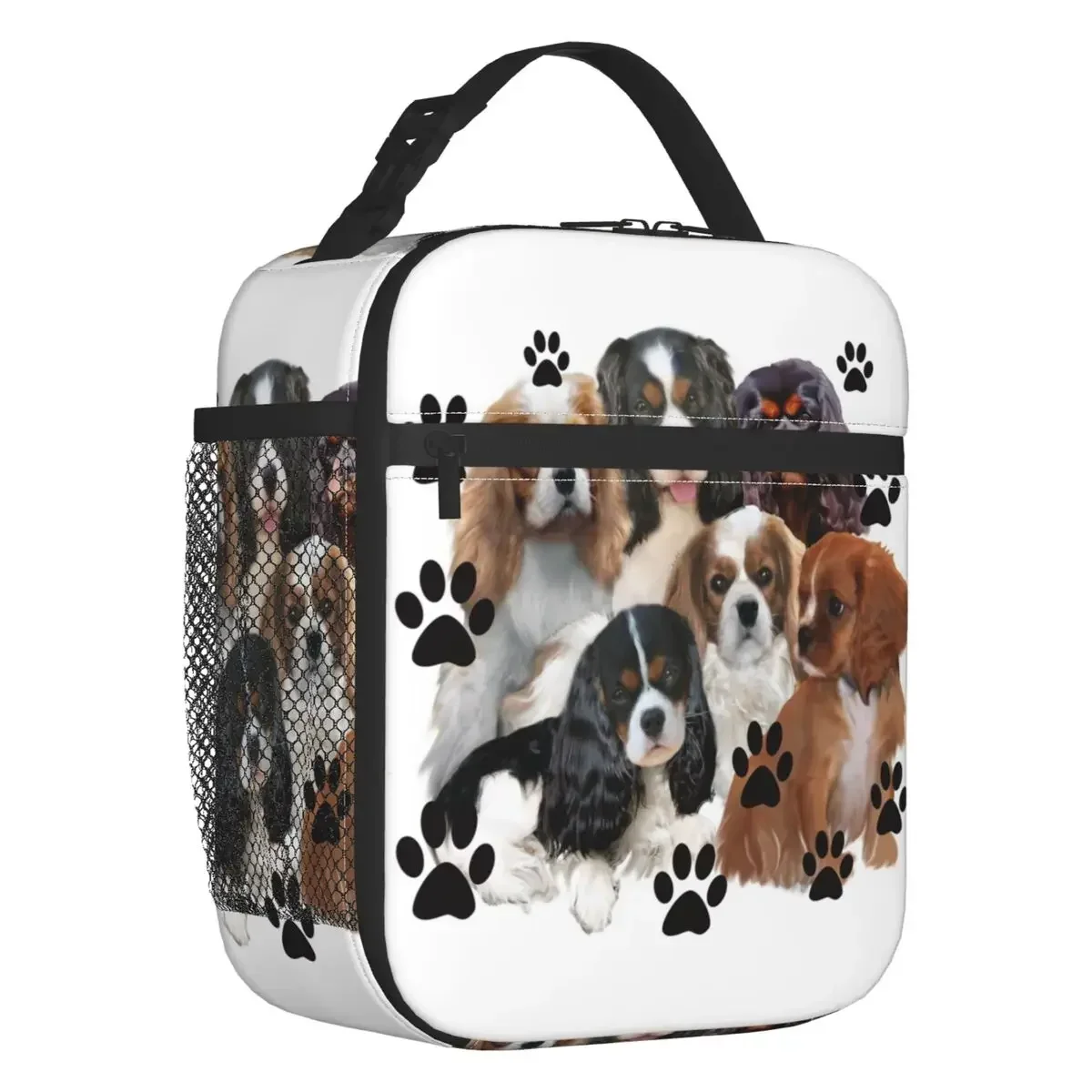 

Cavalier King Charles Spaniel Portable Lunch Box Leakproof Family Group Dog Lover Thermal Cooler Food Insulated Lunch Bag Kids