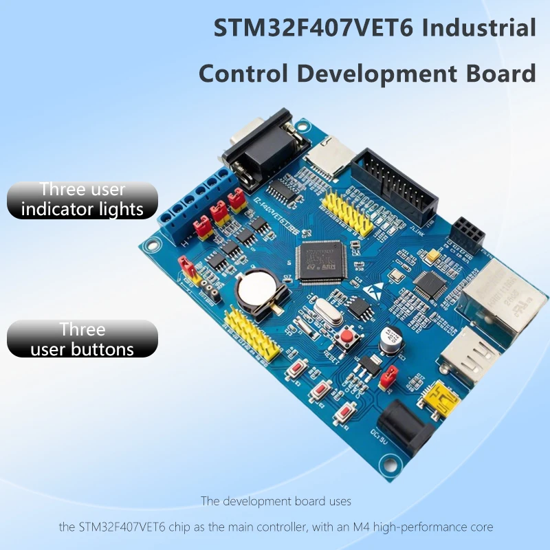 STM32F407VET6 Industrial Control Development Board, M4 Core with Ethernet, Temperature Sensor Interface