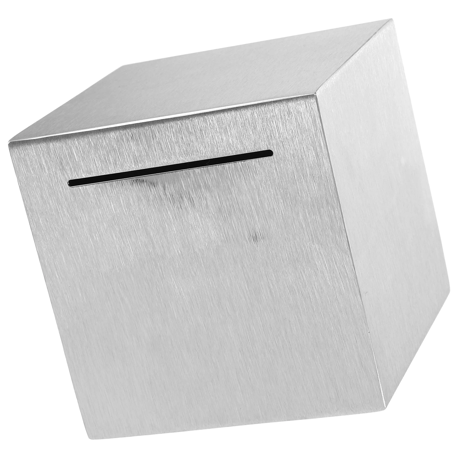 

Stainless Steel Money Saving Box 12Cm Unbreakable Metal Cash Bank For Adults Silver Coin Storage Must Break To Open Save Money