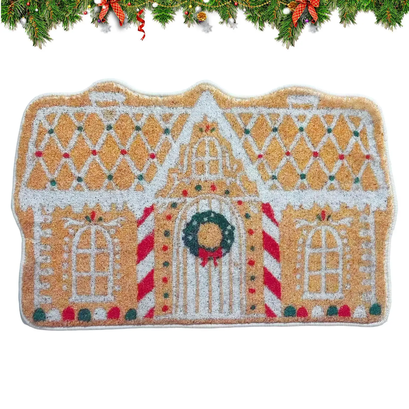 60x40x1cm Christmas Welcome Mat Floor Mat Holiday Decorations Doormat Porch New Year Carpet Pad Photo Gift Home Decoration