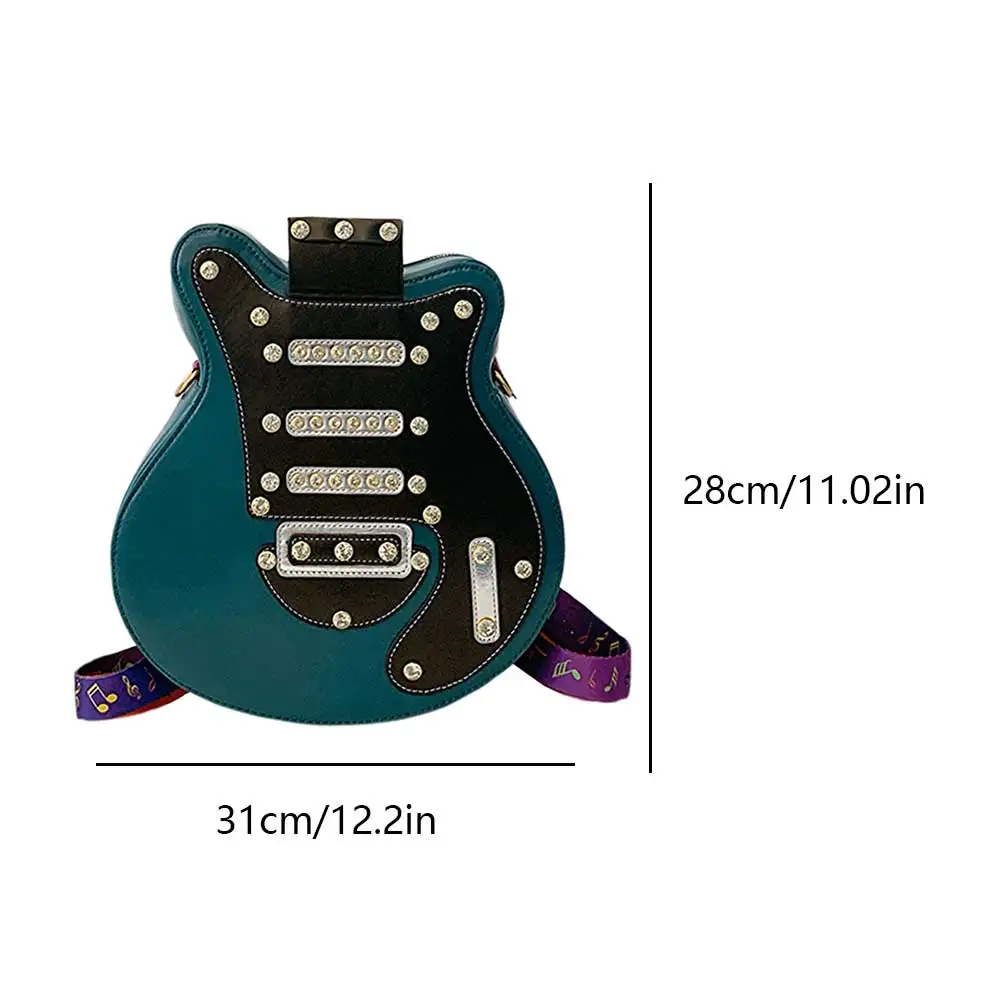 

Women Guitar Shaped Shoulder Bag Adjustable Strap PU Leather Crossbody Bag Handbag Clutch Purse for Travel Shopping