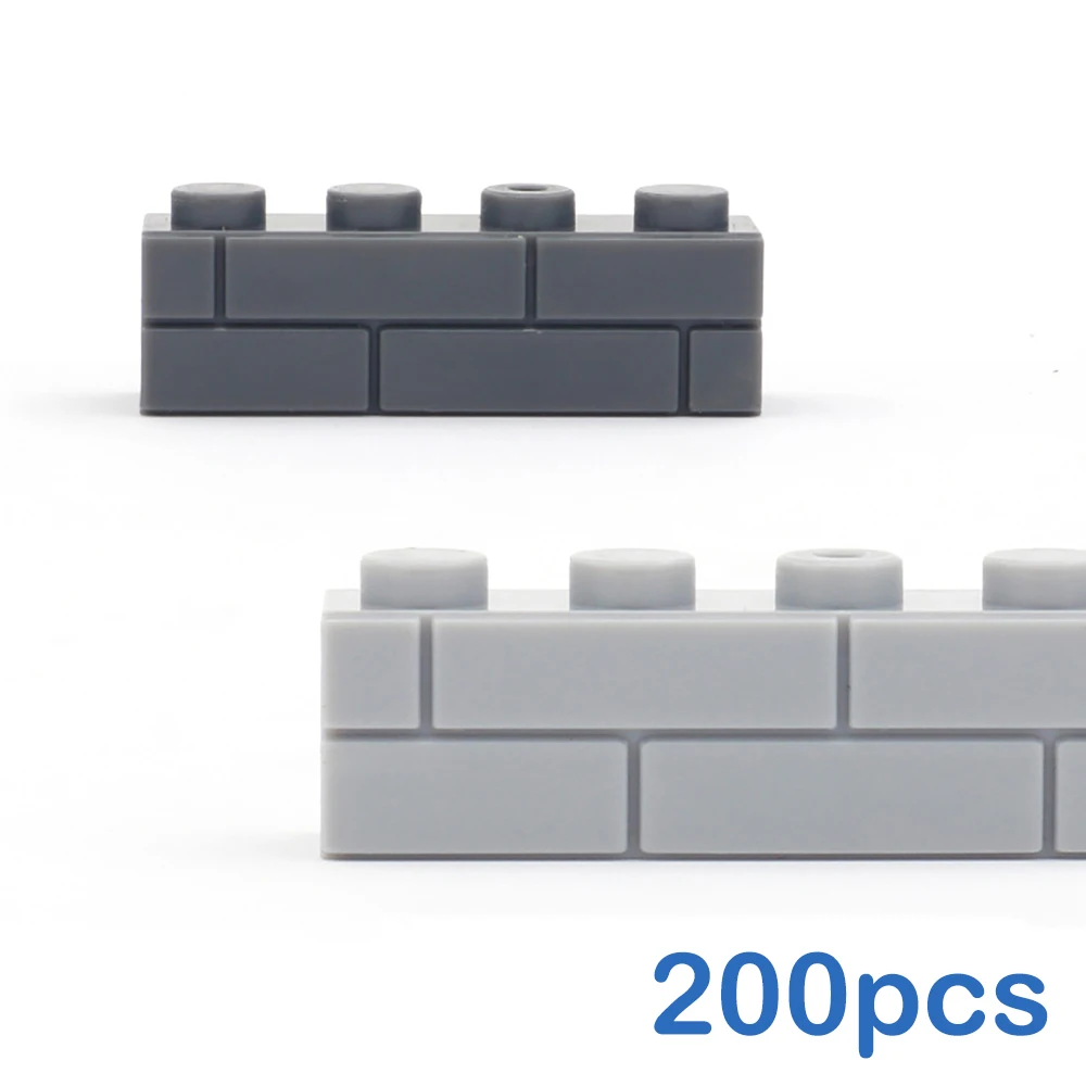 

200pcs Thick 1x4 wall Figures Bricks DIY Building Blocks Dots Educational Creative Size Compatible With 15533 Toys for Children