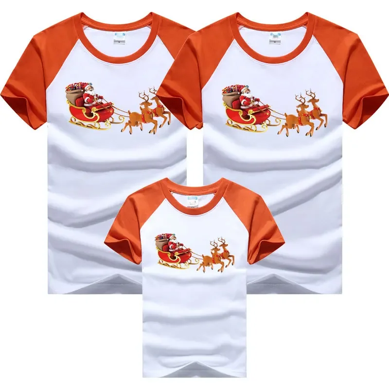 New Year T-shirts for Whole Family Christmas Mom and Daughter Son Dad Matching T-shirts Cotton