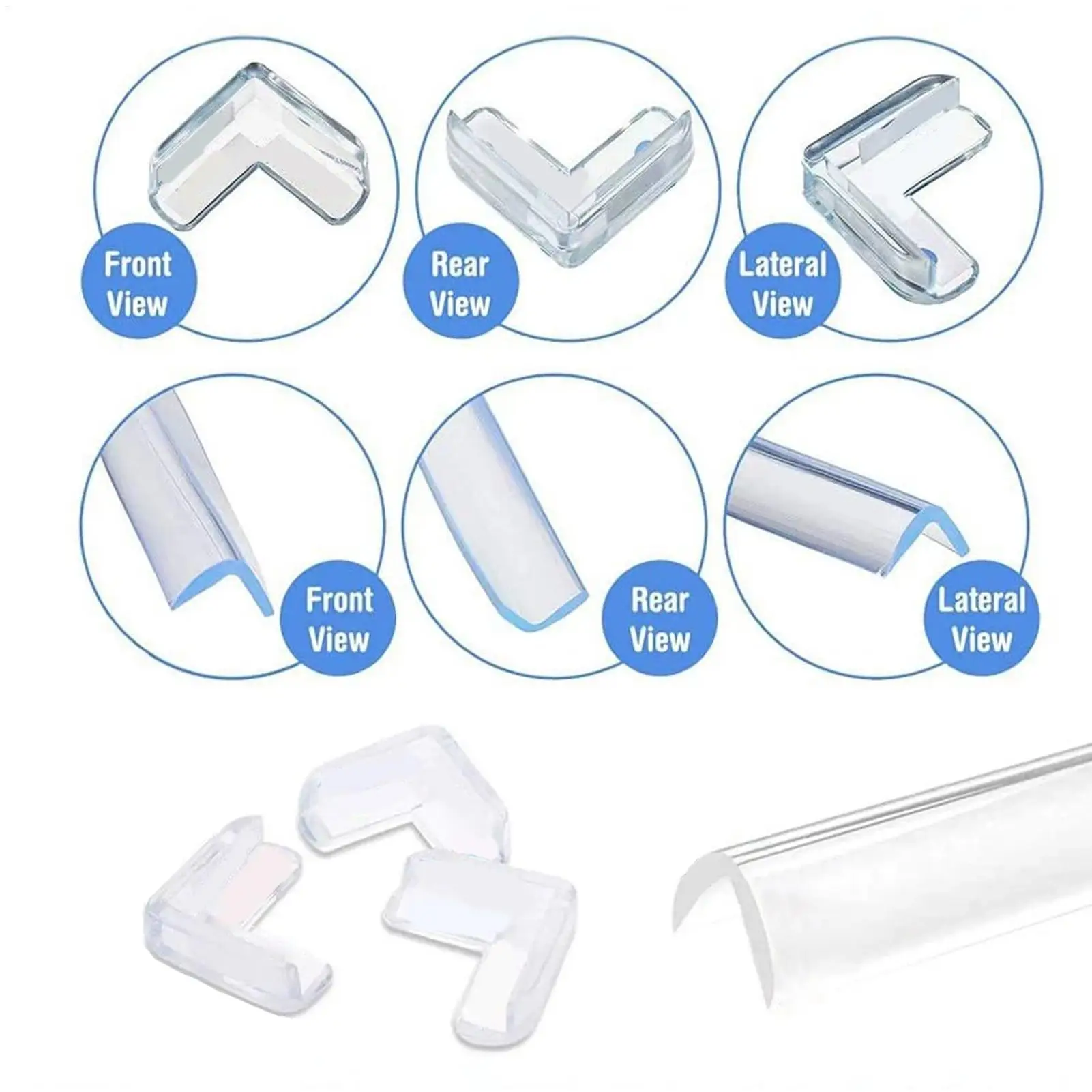 Table Corner Protector 10ft Thick Soft Clear Adhesive Strip Protection Cabinet Edge Protector For Kids Furniture Bed Wall Frame