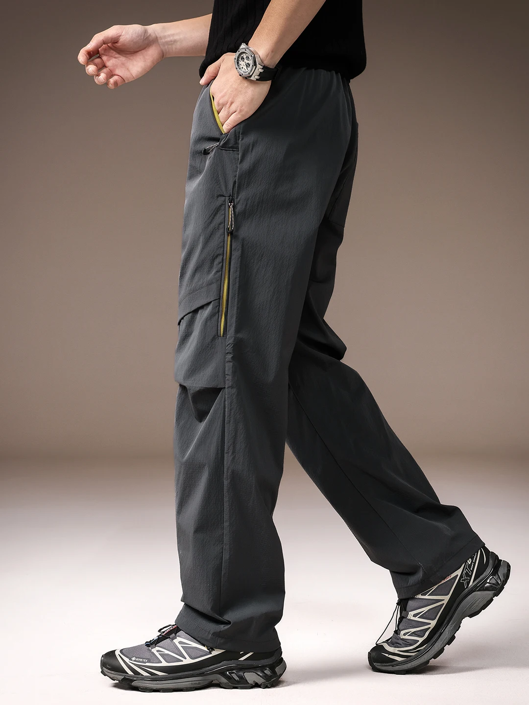 

High-End American Sle Outdoor Functional Men's Casual Qui Dry Sports Zipper Straight Leg Trousers Spring Summer New Arrival