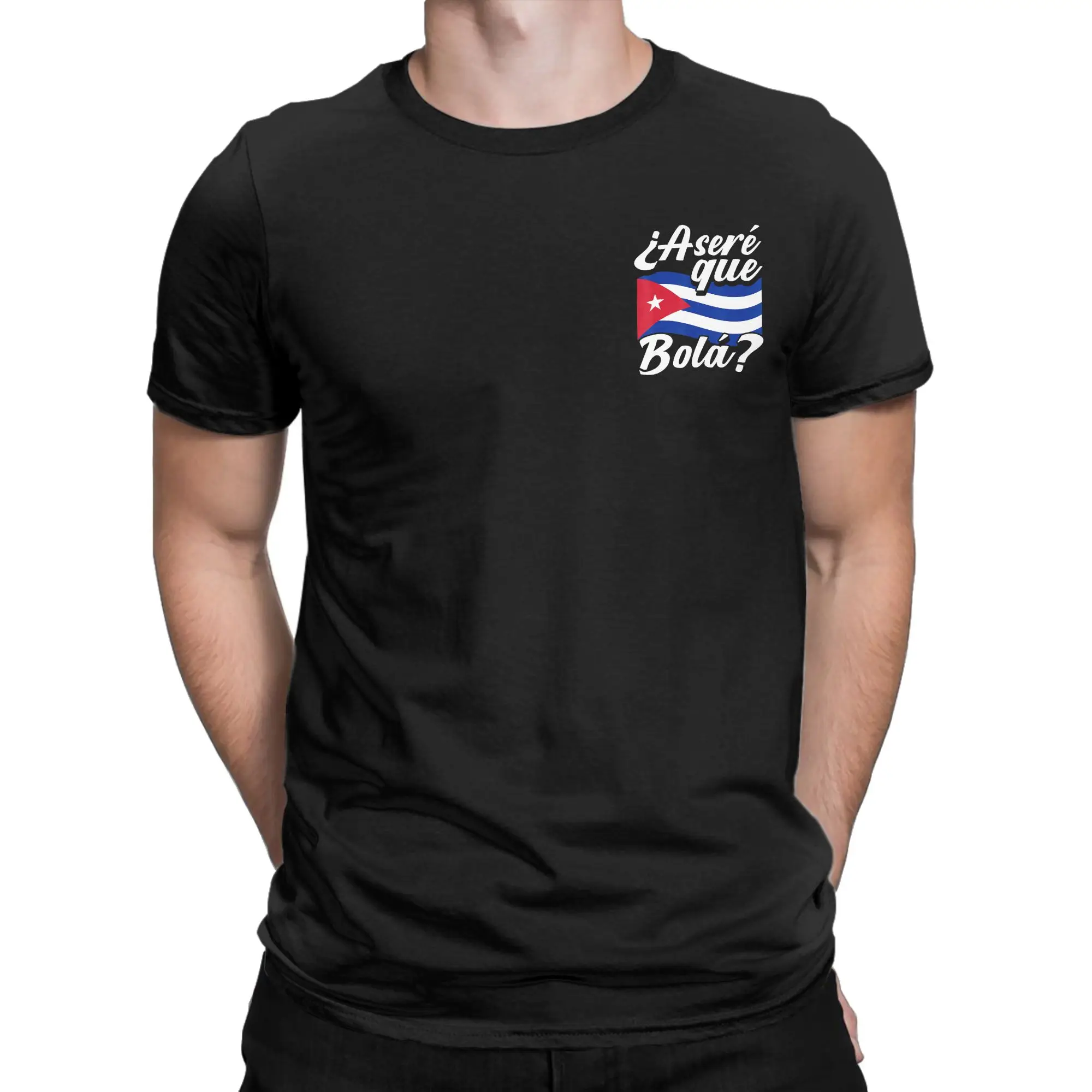 Men Funny Cuban Greeting Asere Que Bola T Shirt Flag Cotton merchandise Casual Short Sleeve Round Neck Tees Plus Size T-Shirts