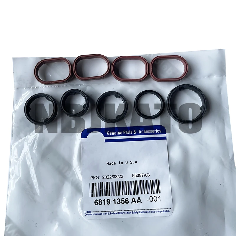 New Genuine One Set Oil Cooler Adapter O Ring Seal Kit 68191356AA For Wrangler Grand Cherokee 3.6L 2014 - 2015