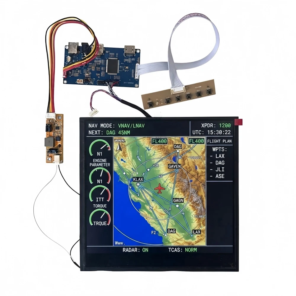 11.5 Inch 800x800 800nits Flight Simulator LCD 30PIN LVDS IPS Square LCD Display With Driver Board