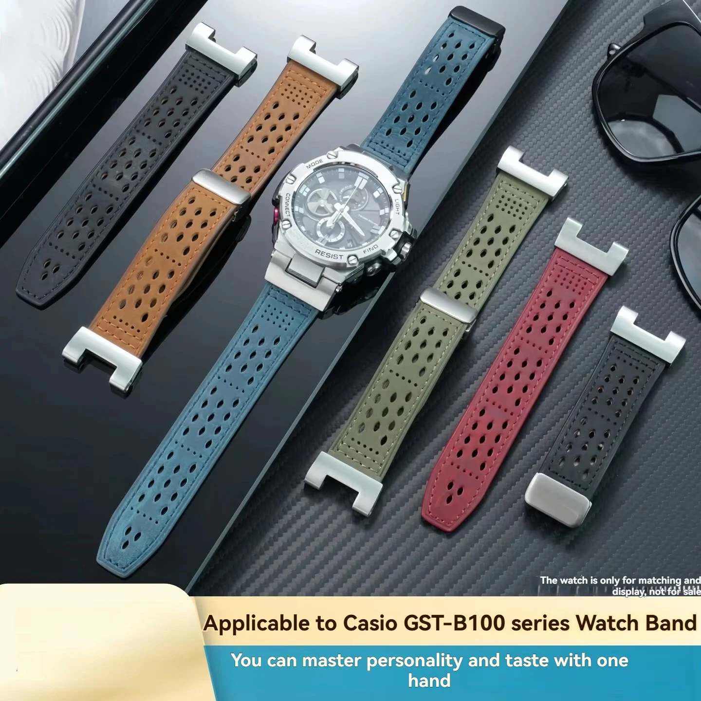 

Ремешок для часов из воловьей кожи для часов Casio, модифицированный мужской ремешок для часов Casio GST-B100, серии GST-S110/S310/W300 с металлическим адаптером + инструмент.