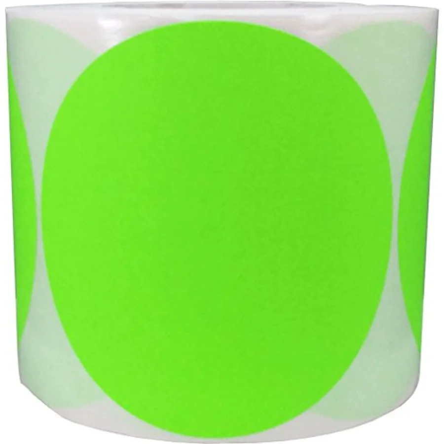 

Color Coding Labels for Organizing Inventory 5 Inch Round Circle Dots 500 Total Adhesive Stickers On A Roll