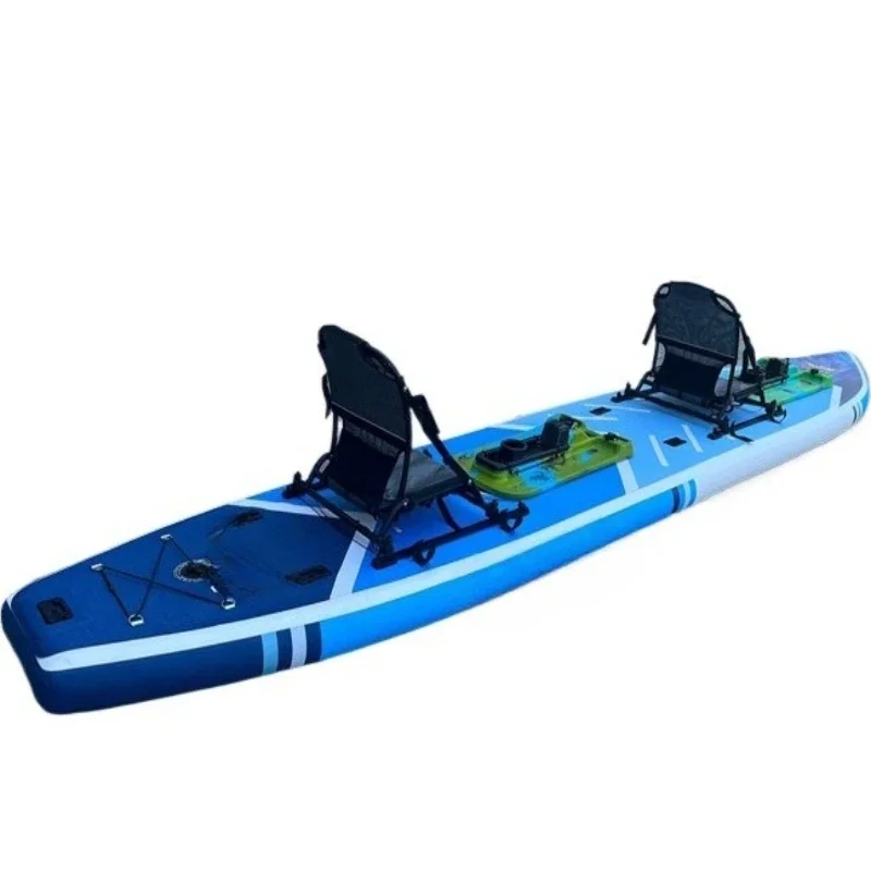 Double inflatable boat with pedals, double rafting boat
