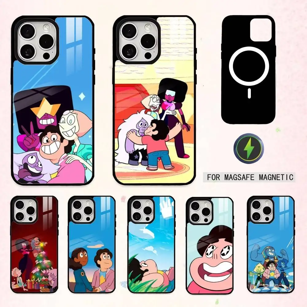 

Steven U-Universe Sweet Friendship Phone Case For iPhone17,16,15,14,13,12,11 Plus,Pro Max Magnetic For Magsafe Wireless Charging