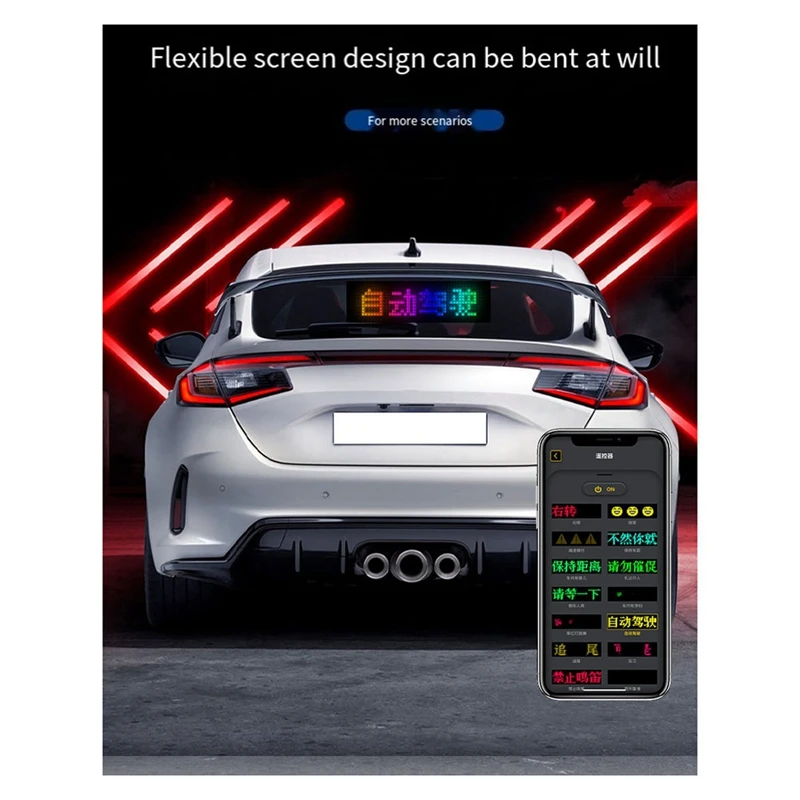 LED Matrix Panel Programmable Flexible Screen IP65 Display Animation Message Scrolling Sign APP Control Cars Shop Bar