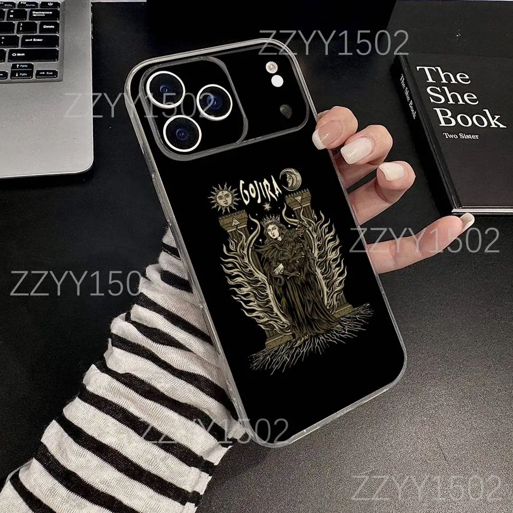 Coque de téléphone Band G-GojiraS Mea Culpa pour iPhone 17,16,15,14,13,12,11 Pro,Max,Plus,X,XS,XR,SE4,E Mini, transparente et souple