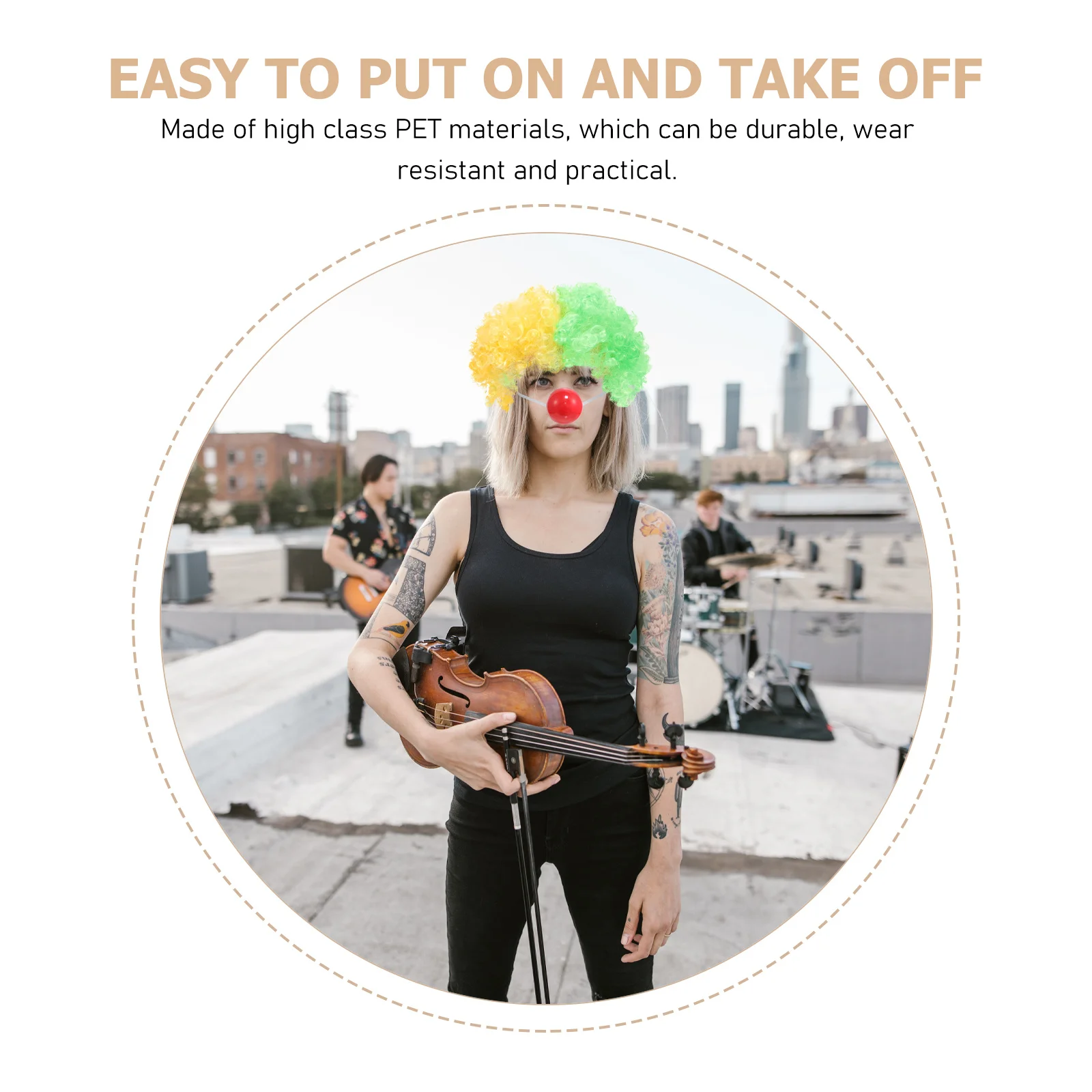 

Carnival Clown Premium Explosion Hair Wear-Resistant Reusable Funny Party Accessory Decorative Prop for Halloween