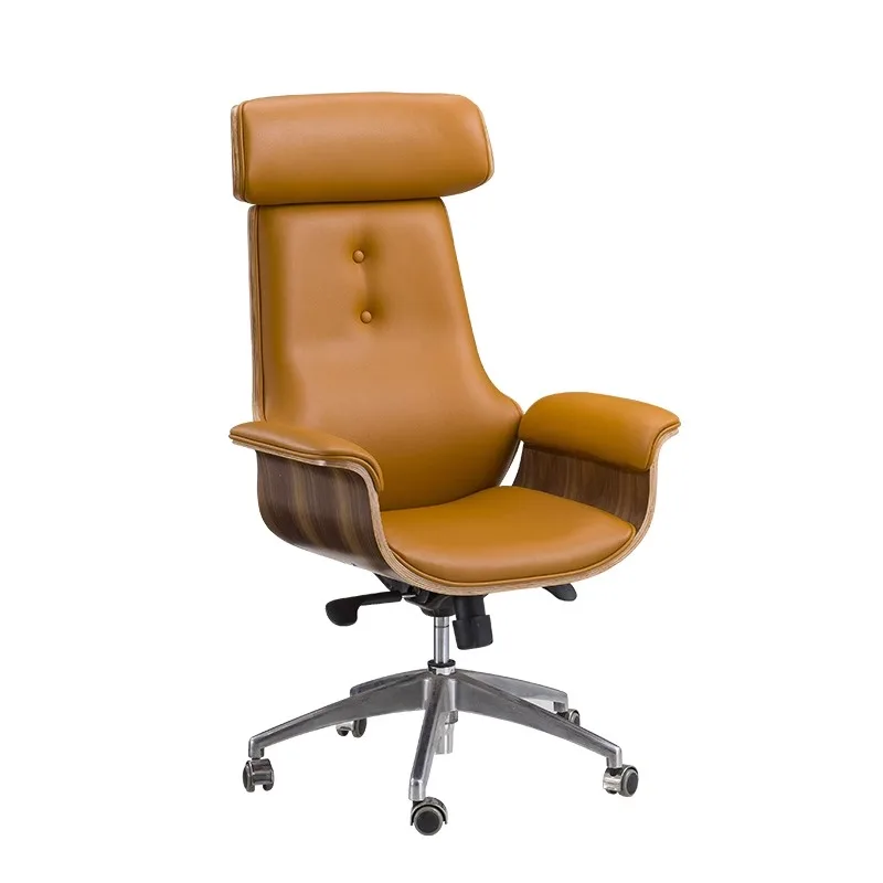 Manufacturer Customized Wooden Frame, High-quality Leather, High-back Rotating Administrative Office Chair