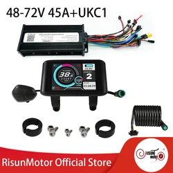 Bici elettrica 48V 52V 60V 72V 1500W-2000W 45A motore Ebike a onda sinusoidale a 3 modalità e Controller di velocità con Display colorato UKC1