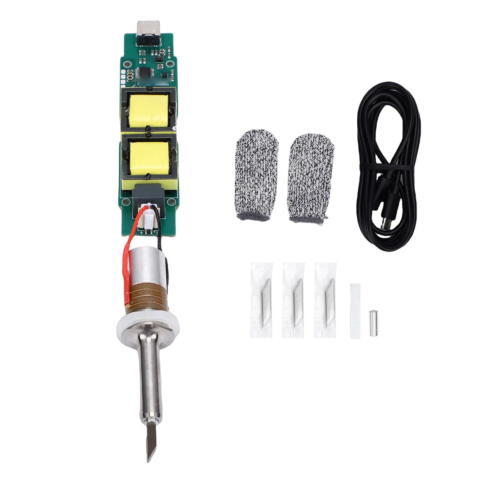 Ultrasonic Cutter Transducer Kit with Driver Module 40KHz Accurate Cutting Machine Replacement for 3D Prints Plastic Wood Resin