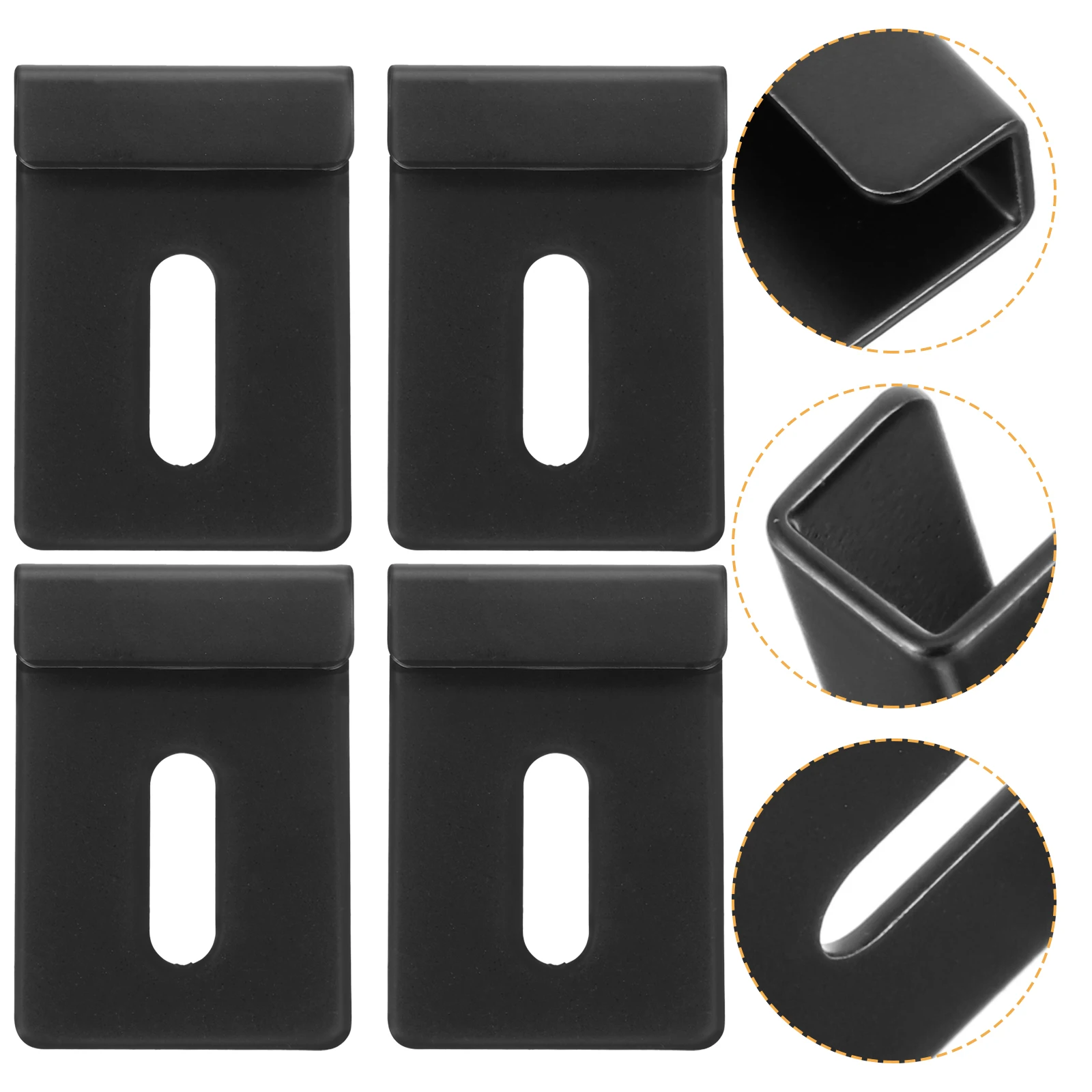 4 Pcs Mirror Brackets Stainless Steel Heavy Duty Wall Mount Frameless Mirror Holder Black Screw Installation Hardware