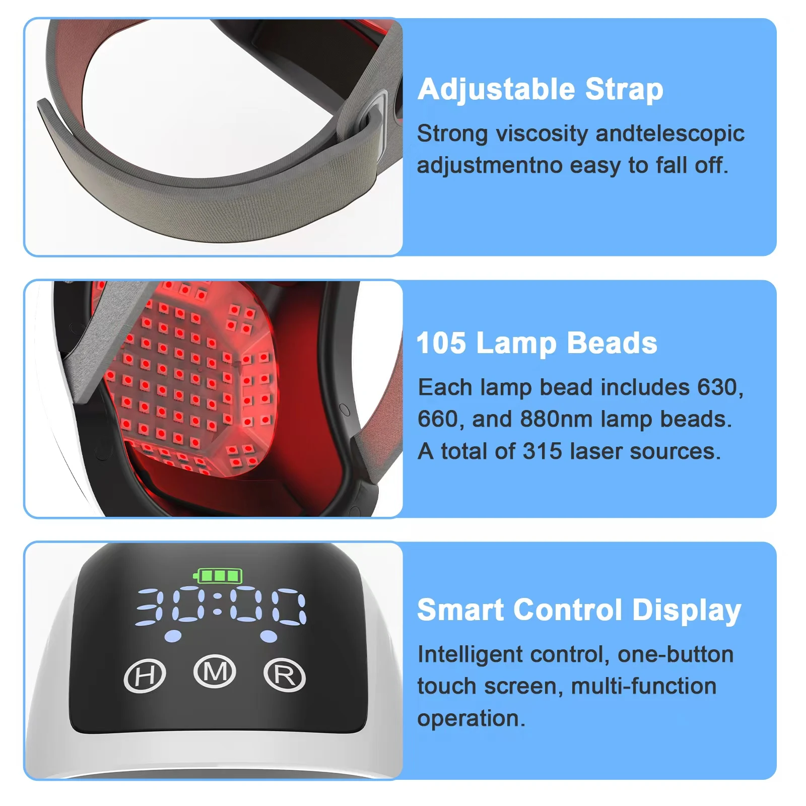 Knee Massager Red Light Therapy Device 880nm 660nm 630nm 70pcsx3 in 1 210Beads Infrared Vibration Massage for Joint Pain Relief view 5