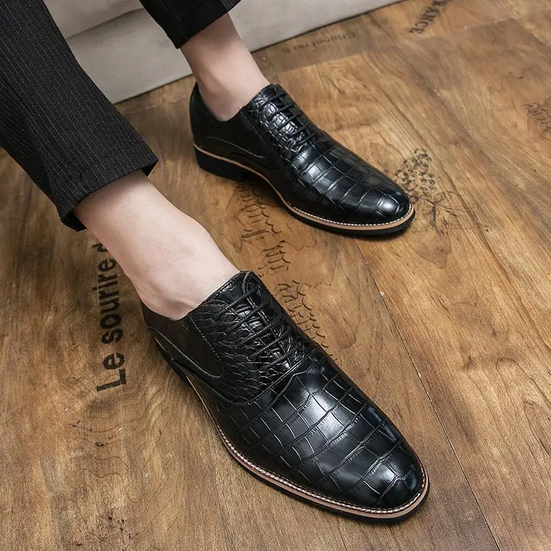 Men's  autumn and winter casual labor insurance comfortable Oxford  Italian dress  leather  men's black