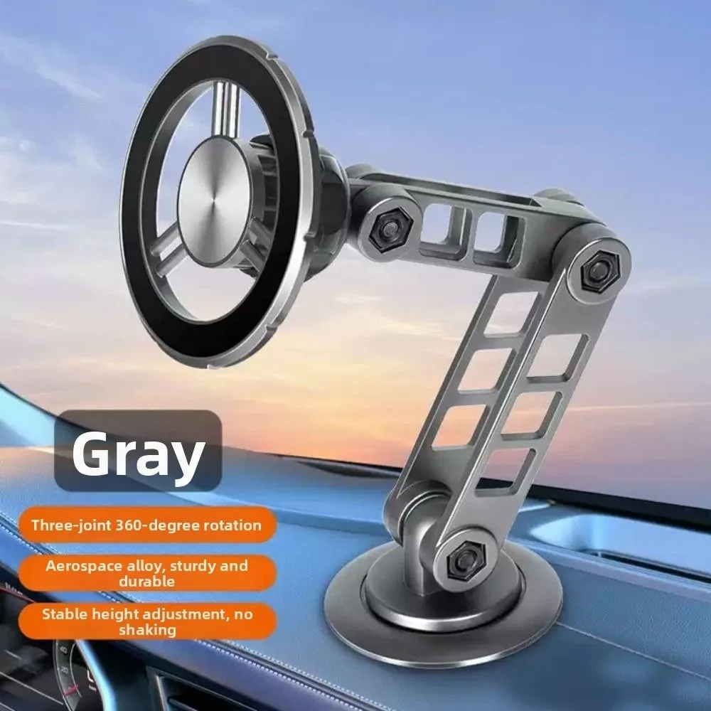 

360° Rotation Magnetic Car Phone Holder Anti-Shake Telescoping Car Cell Phone Holder Self-adhesive Universal Navigation Bracket