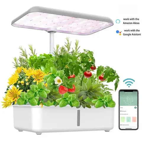 Plant Hydroponics System Growing LED Light Soilless Smart Planting Machine Self Watering Indoor Home Gardening Planter