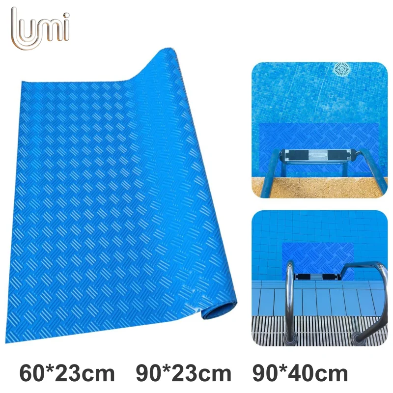Blue Swimming Pool Escalator Mat Anti Slip Waterproof Indoor Outdoor Anti Slip Floor Safety Mats Bathroom Kitchen Outdoor Rugs