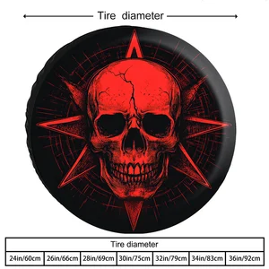 Red Skull Design Tire Cover Wheel Protectors Weatherproof Universal for Trailer Rv SUV Truck Camper Travel Trailer 16 INCH