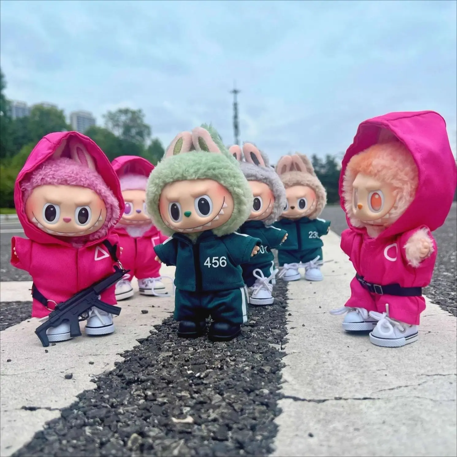 ملابس دمى ل 17 سنتيمتر Labubu معكرون سلسلة الفينيل دمية المأكولات البحرية لعبة سلسلة ملابس الاطفال الهدايا اكسسوارات المنظمون لباس غير رسمي