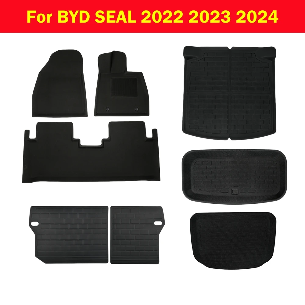 

For BYD SEAL 2022 2023 2024 Right Hand Drive All Weather Floor Mats Trunk Mats 3D XPE Waterproof Car Mats