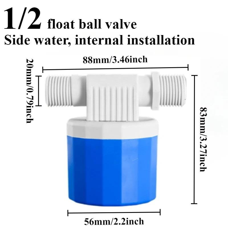 Float Valve Automatic Water Level Control 1/2" 3/4 "1 Side/Upper Intake Water Tank Internal Installation Automatic Water Valve